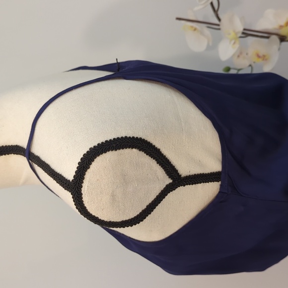 NWT - Blue Women's Cami Maxi Dress Sleeveless V Neck Solid Dress - Picture 4 of 13